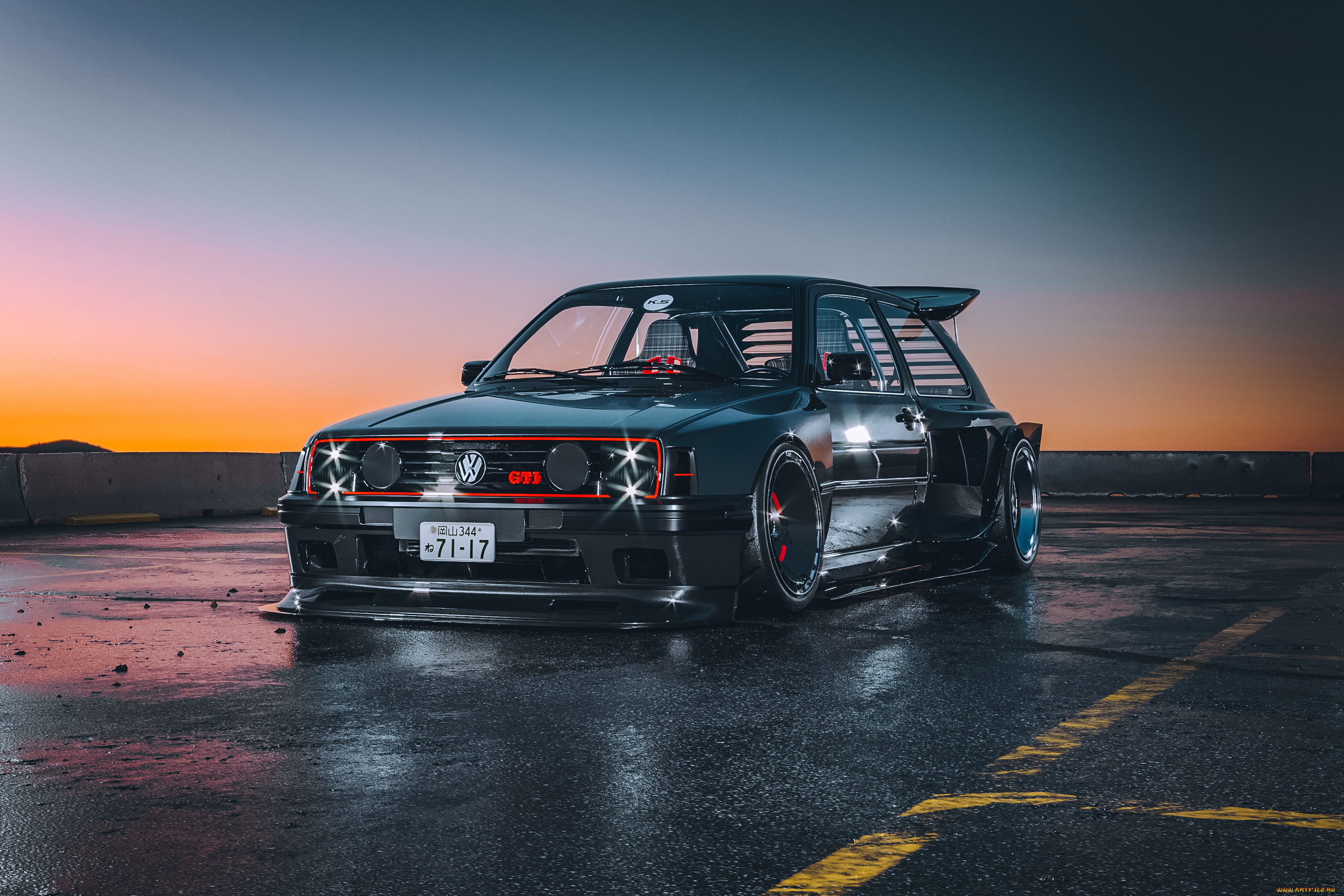 volkswagen golf mk2, , 3, volkswagen, golf, mk2, kyza, tuning, car, , 